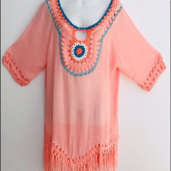 Bohemian Crochet Tassels Tunic Swimsuit Coverup - Picture 5 of 7